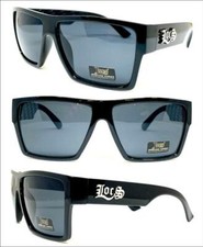 Men CLASSIC Hardcore Biker Gangster LOCS SUNGLASSES Square Black Frame Dark Lens