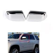 Top CHROME Mirror COVERS for 15-20 Chevrolet Tahoe GMC Yukon Cadillac Escalade