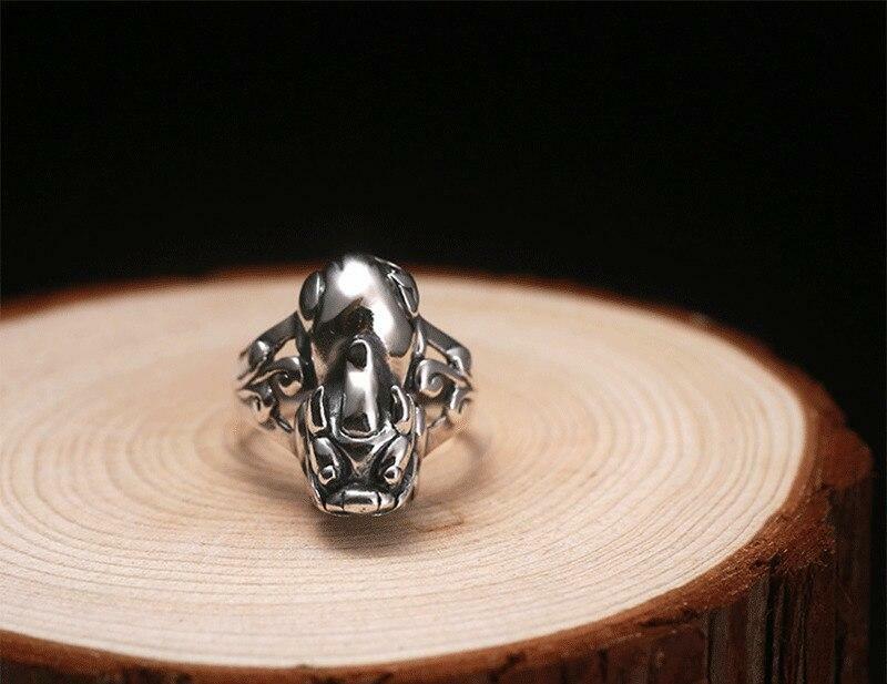Bague Homme En Argent Massif 925 'Courageux' Avec Pierre Rouge Zirconium - Neuf Avec Étiquettes