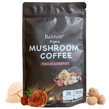 180G Organic Mushroom Coffee Instant Coffee Focus & Energy Booster