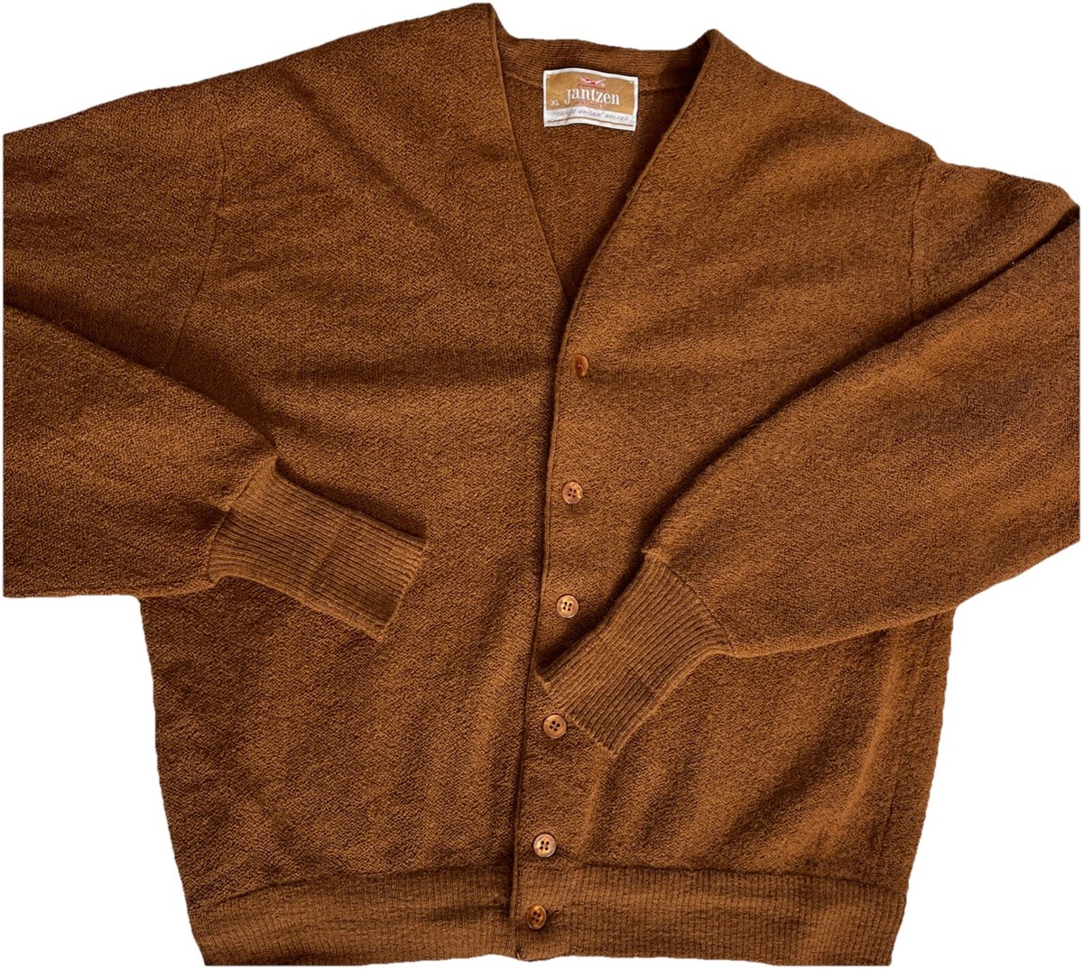 o*a様 60s JANTZEN Mohair × Wool Cardigan Vintage 60s Jantzen Mohair Wool Cardigan Olive Green Kurt Cobain