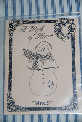 A Work of Heart - Mrs S - Snowman Craft Pattern - 1994