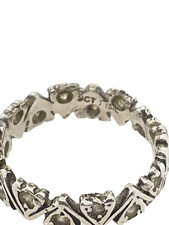 sterling silver 925 ring vintage size m hearts in a band