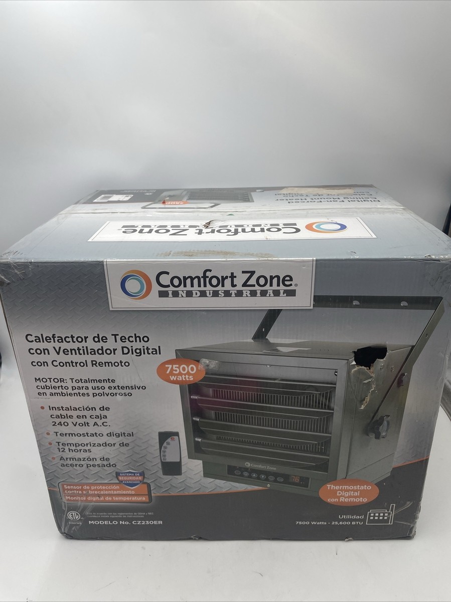 Comfort Zone Industrial Ceiling Mount Heater Remote! 7500 Watts 240V  Electric - Main Image