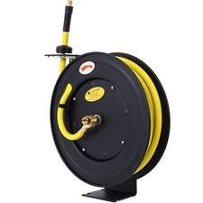 Air Hose Reel Retractable 3/8" x 50 Ft SBR Rubber Hose Max 300PSI