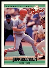 1992 Donruss The Rookies Jeff Branson .  Cincinnati Reds #13