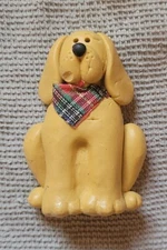 Dog Plaid Scarf Bandana Refrigerator Magnet Novelty Yellow Dog Free Shipping