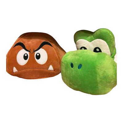2set USJ Super Nintendo World Yoshi Goomba Plush Cap Hat Universal Studios Japan