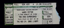 Harry Potter Movie IMAX Experience Ticket Stubs Tropicana Resort AC 11/25/2005