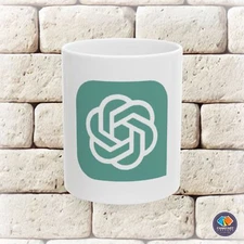 Chat GPT Logo AI Conversational Chatbot Language Model Ceramic Mug (11oz, 15oz)