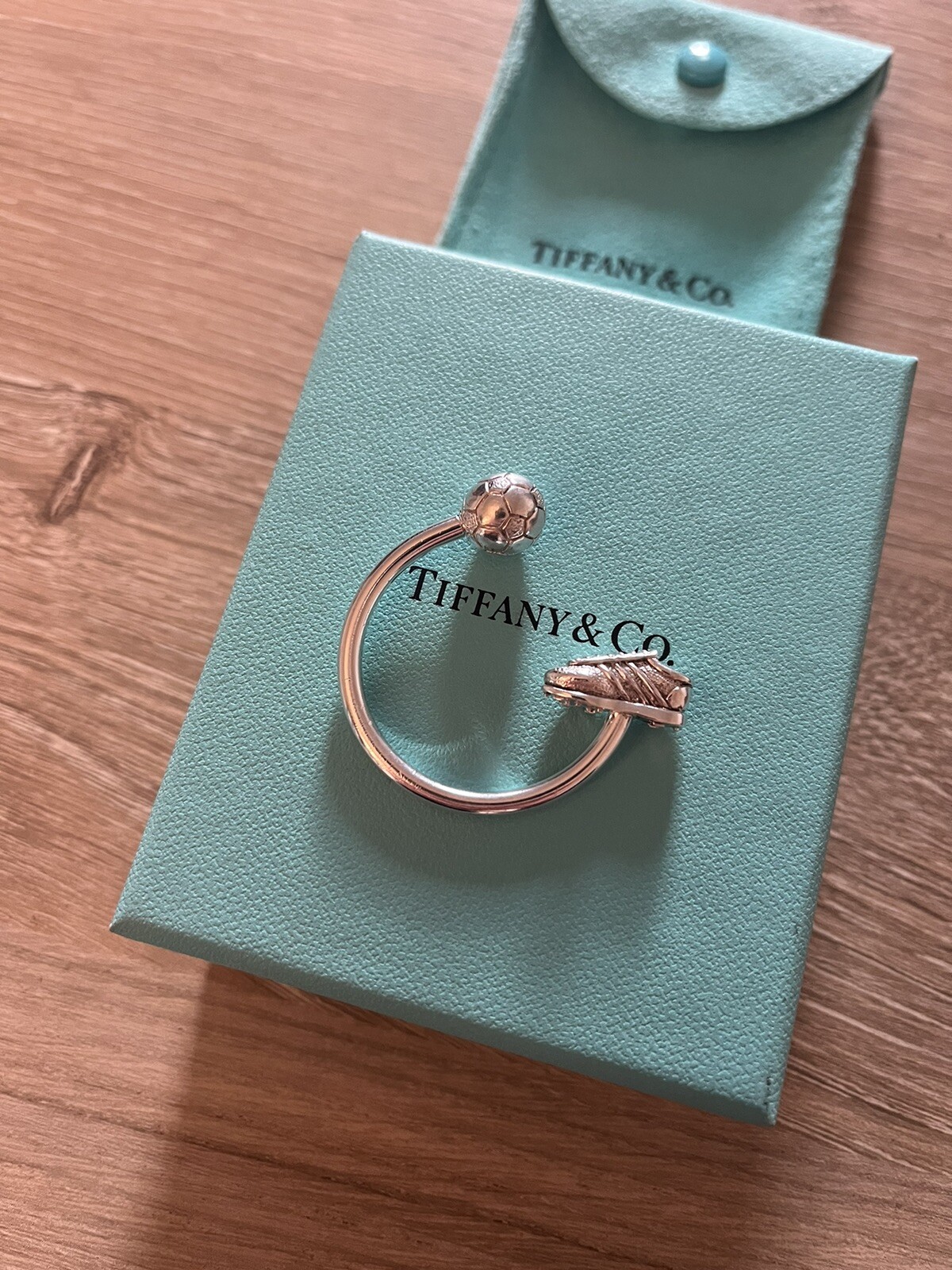 Tiffany & Co Rare Vintage Silver Soccer Ball Keychain… Gem