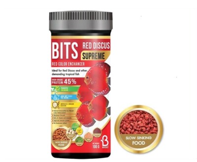 Fish Food For Pompadour Red Tone BITS Red Discus Supreme Red Color Enhancer