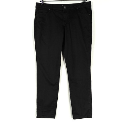Cabi Pants Womens 14 Black Sateen Bree Skinny Style 798 Stretch Cotton