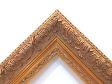 8 X 10 STD PICTURE FRAME 3 1/2" WIDE SCOOP ELEGANT GOLD LEAF ORNATELY CARVED 