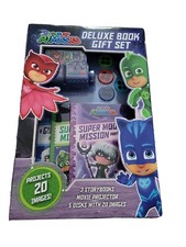 PJ Masks Deluxe Book Gift Set with Projector and Disks NIB 3 Storybooks