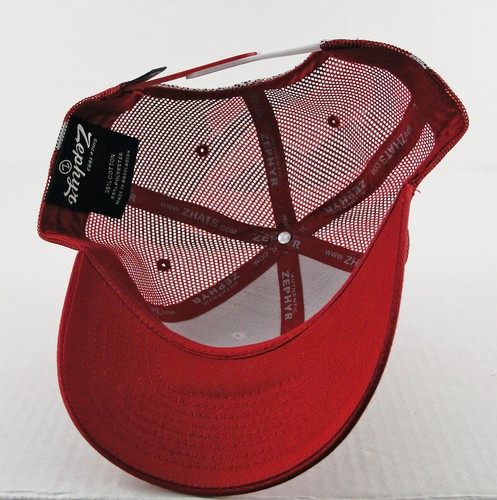 Atlanta Hawks Retro Logo Red White Mesh Back Snapback Hat Cap Embroidered Zephyr - Picture 5 of 6