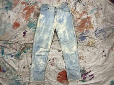 VTG 60  s Blue Bell Wrangler Gripper Zipper Bleach Grunge Denim Jeans Women  s