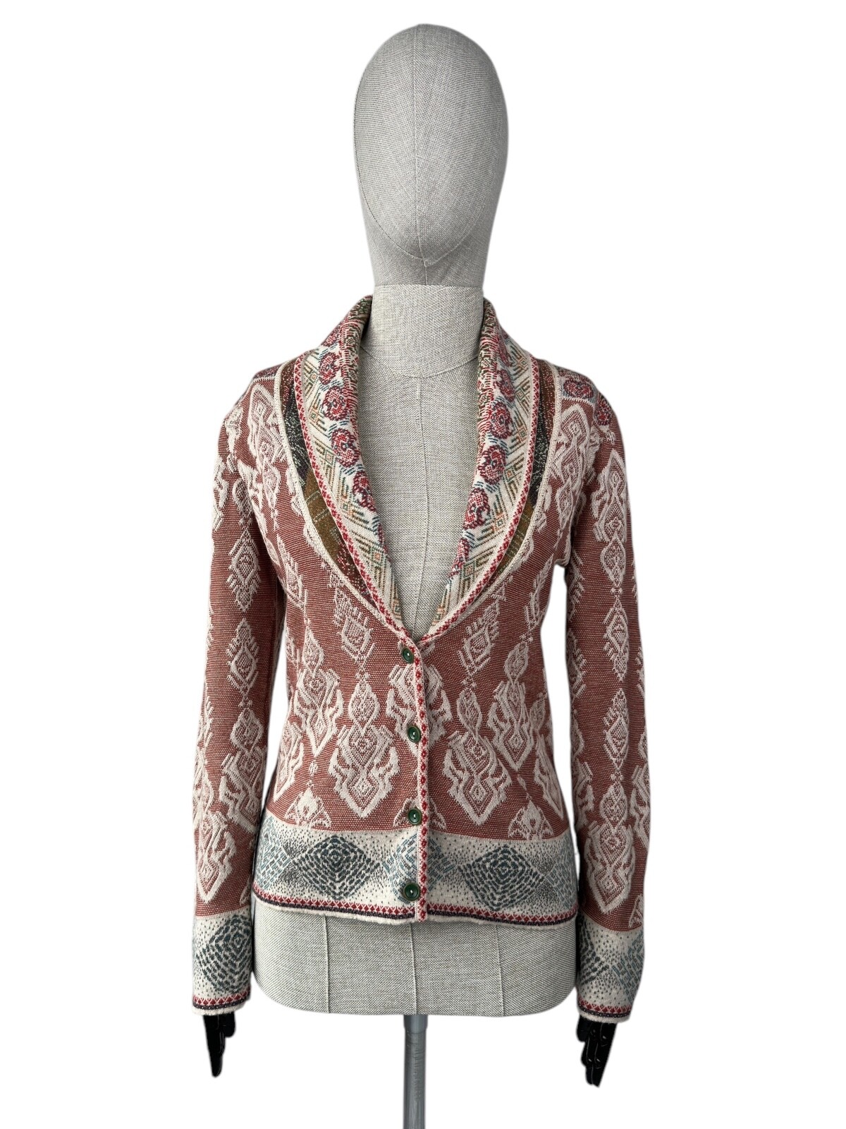 IVKO Wool Geometric Pattern Collared Jacket - image 1