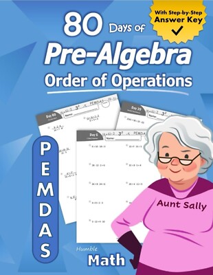 Pre-Algebra Practice Problems Workbook With Answer Key Order Of Operations 