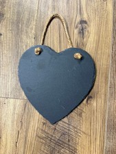 Rustic Hanging Slate Heart - decoration / chalk board 20cm