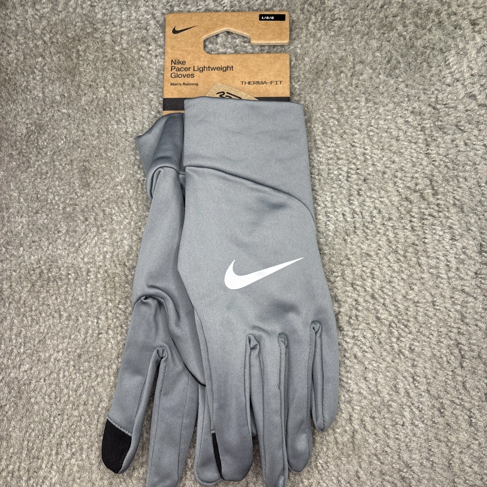 Nike Adult Unisex Pacer Lightweight Running Gloves Therma Fit SZ Large