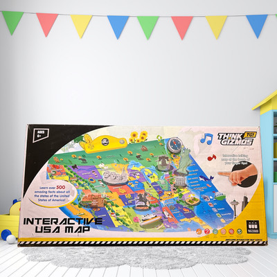 Think Gizmos Interactive USA Map   Educational Talking Map Toy for Kids Ages 6+