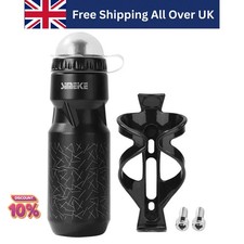 750ML Mountain Bike Bicycle Cycling Water Drink Bottle and Holder Cage Sports UK