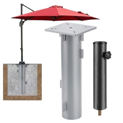 SLIIMU In-ground Umbrella Base with Stand Tube, Universal Ground Anchor, In for