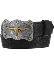 TONY LAMA Little Texas Made In USA Leather Belt NEW Boys Sz 18 Black C60113