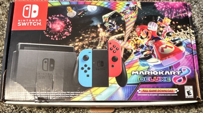 Nintendo Switch Mario Kart 8 Deluxe Bundle Neon Red & Blue BRAND NEW