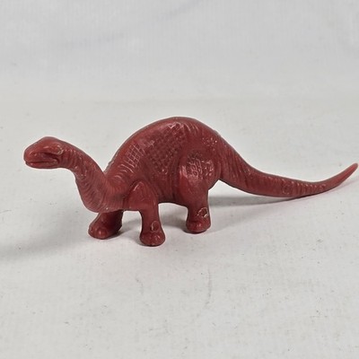 Marx Red Brown Brontosaurus Dinosaur Figure Prehistoric Small 5'' Long