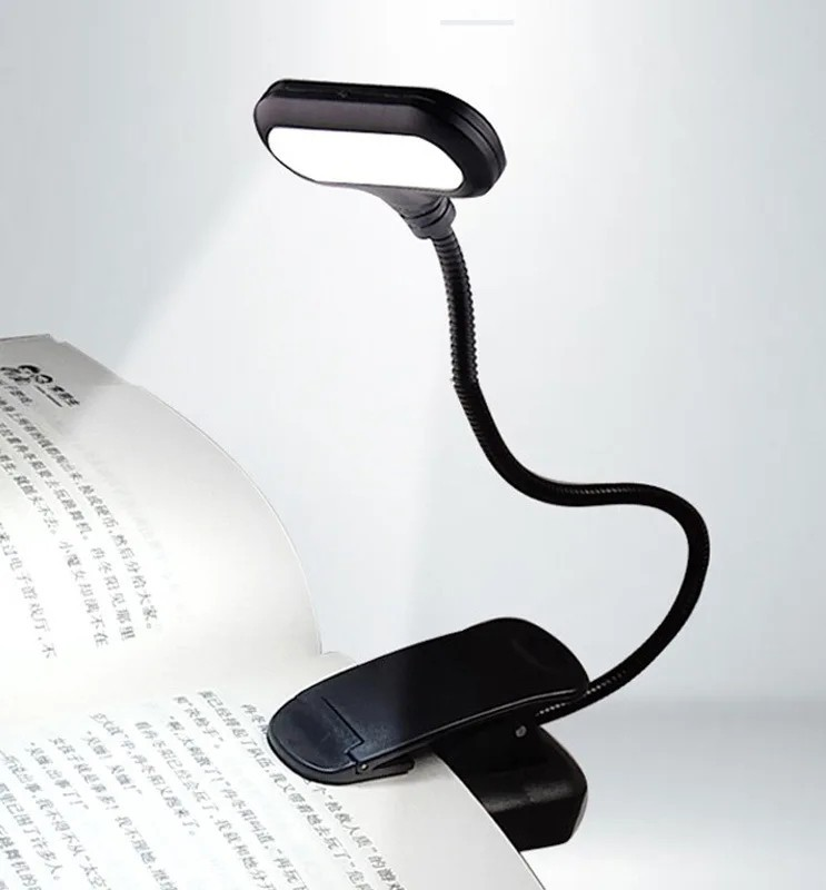 Clip-On LED Reading Light – Battery Flexible Lamp for Book, Laptop, eReader-image