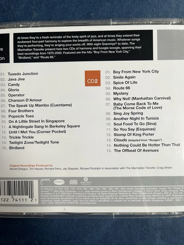 Manhattan Transfer THE DEFINITIVE POP COLLECTION Used 30 Track Greatest Hits Cd - Image 2 of 3