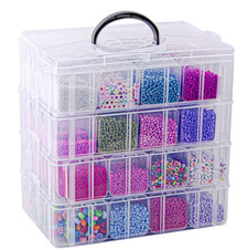 VTG Bead Organizer Box, 112 Pcs Small Organizers, 4-Tier Bead Storage Containers