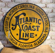 ACL ATLANTIC COAST LINE RAILROAD SIGN PIGGYBACK TRUCK TRAILER VINTAGE ORIGINAL
