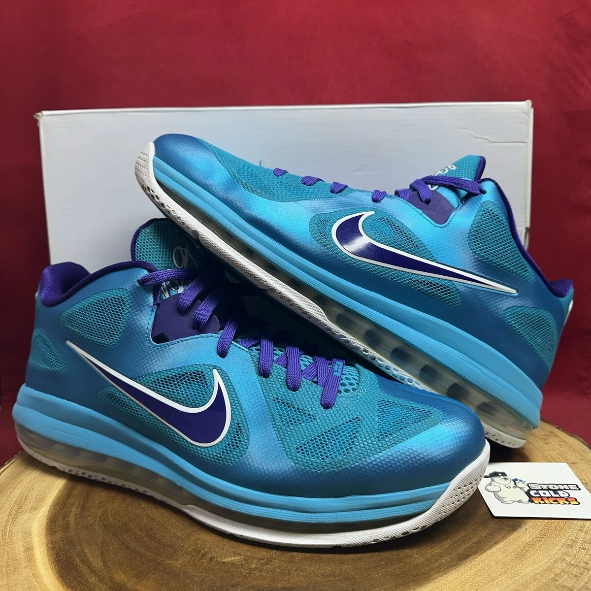Nike LeBron 9 Low Summit Lake Hornets Size 11.5 NIKE LEBRON 9 LOW TURQUOISE BLUE-PURPLE  main image 2