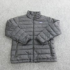 Patagonia Jacket Kids Medium 10 Black Quilted Down Puffer Full Zip STY68245FA21