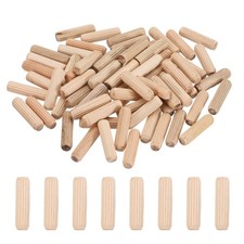 95 Pcs Wood Dowel Pins 5/16" x 1 1/4" Fluted Wooden Dowels Hardwood Pegs