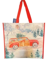 Marshalls Christmas Golden Retriever Dog Large Reusable Shopping Tote Bag