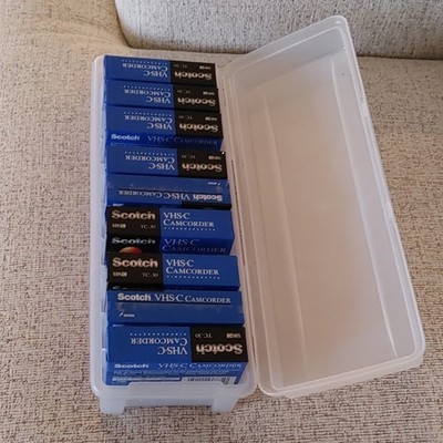 9 Scotch VHS-C Camcorder Videocassette TC-30 30 min Recordable Tapes with case