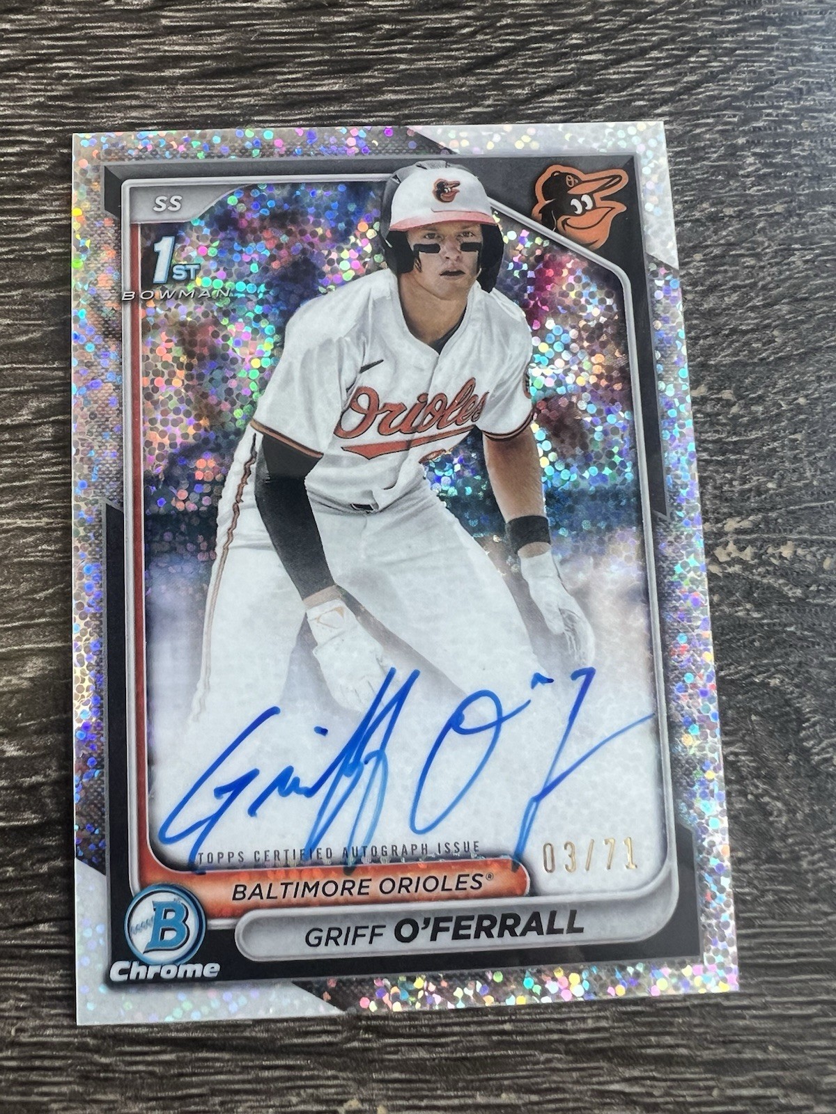 2024 Bowman Chrome 1st GRIFF O’FERRALL 3/71 Auto Sparkle Orioles CPA-GO