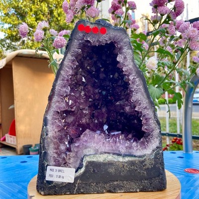 17.81LB Natural Amethyst Geode Quartz Crystal Cluster Cathedral Energy healing