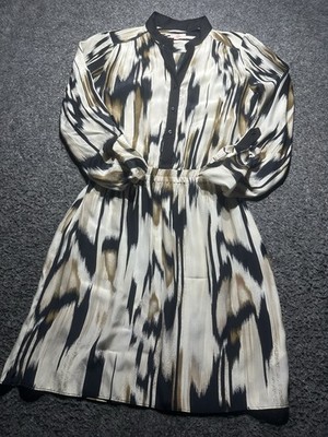 Nell Women Sz 4 Neutral-Colored Isabel Marant Graphic Patter Pullover Dress 