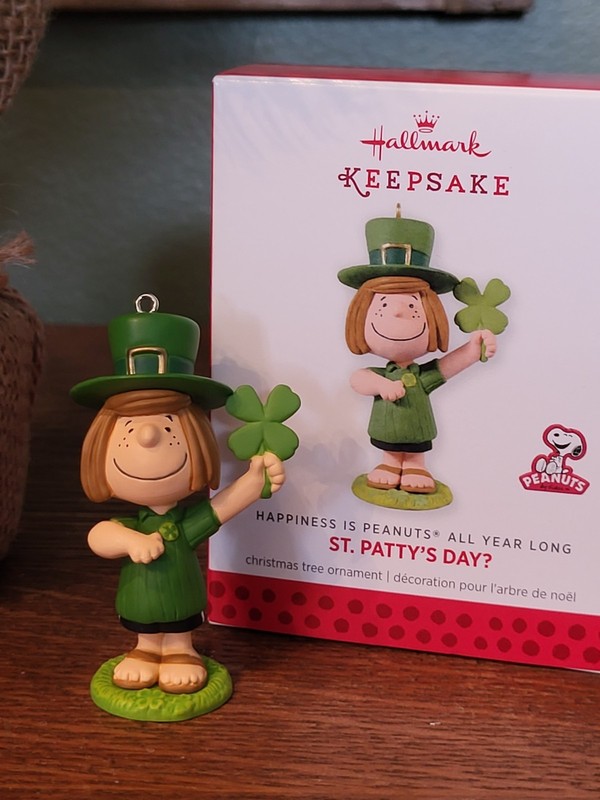 Hallmark Ornament - "ST. PATTY'S DAY? "  HAPPINESS IS PEANUTS ALL YEAR LONG