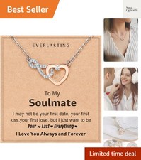 Valentines Day Everlasting Heart Necklace for Women Girls Mother Bonus Daught...