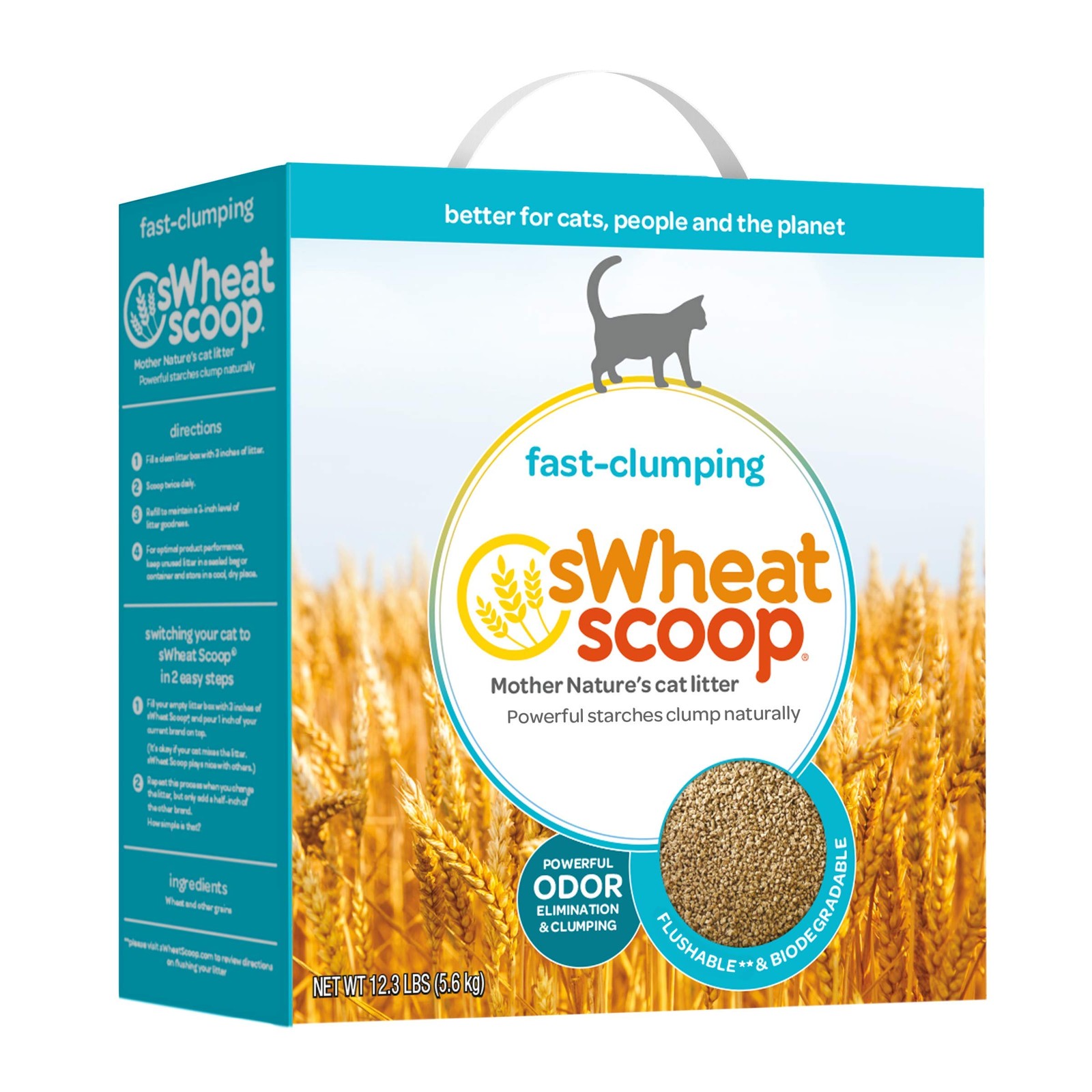 sWheat Scoop Multi-Cat All-Natural Clumping Cat Litter, 12.3