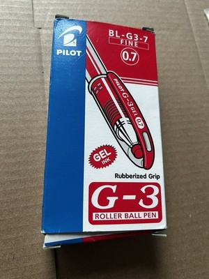 Pilot G - 3 Gel Tintenroller Schreiben 0,7 mm Spitze (Box von 12) Hergestellt in Japan - ROT