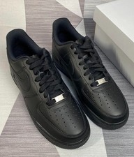 Nike CW2288  001 Air Force 1 Low Triple Black Leather Casual Sneakers Unisex