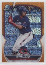 2023 Bowman Chrome Prospects Orange Shimmer Refractor 6/25 Bryan Acuna 02le