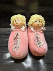 Vintage Cabbage Patch Doll Pink Slippers(Size 9-10) Blonde Hair 1984